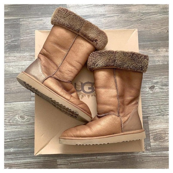 leather and fur ugg boots